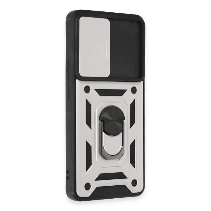 Xiaomi Mi 12t Pro Kılıf Pars Lens Yüzüklü Silikon - Gümüş