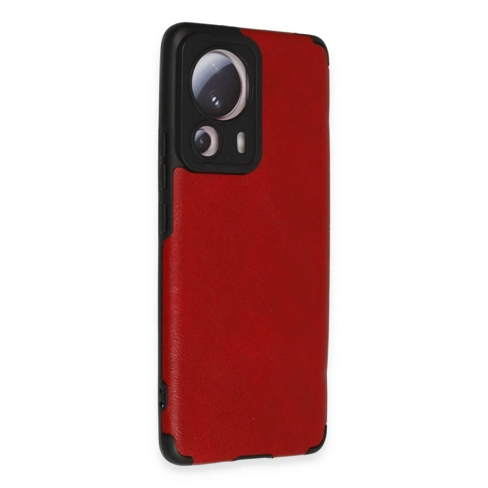 Xiaomi Mi 13 Lite Kılıf Loop Deri Silikon - Kırmızı