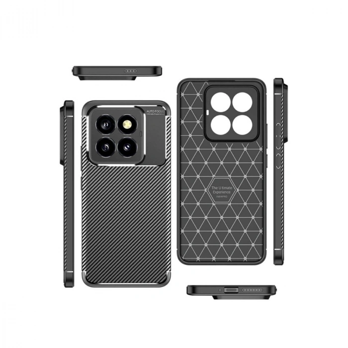 Xiaomi Mi 14t Pro Kılıf Auto Focus Karbon Kapak - Siyah