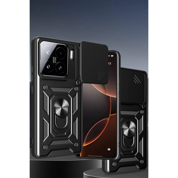 Xiaomi Mi 15 Pro Kılıf Pars Lens Yüzüklü Silikon - Lacivert