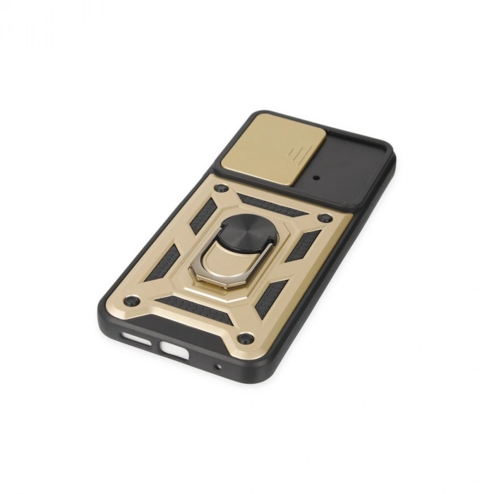 Xiaomi Poco M4 Pro 4g Kılıf Pars Lens Yüzüklü Silikon - Gold