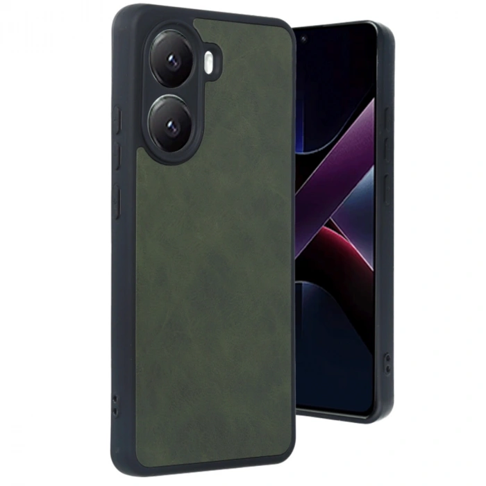 Xiaomi Poco X7 Pro Kılıf Aras Deri Kapak - Koyu Yeşil