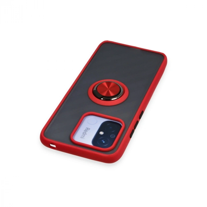 Xiaomi Redmi 12c Kılıf Montreal Yüzüklü Silikon Kapak - Kırmızı