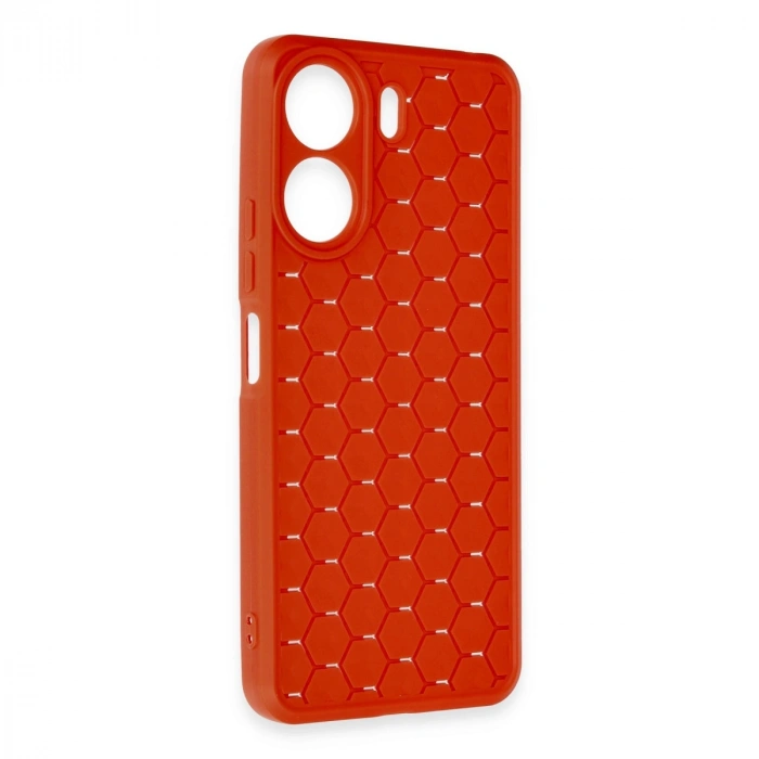 Xiaomi Redmi 13c Kılıf Petek Silikon Kapak - Kırmızı