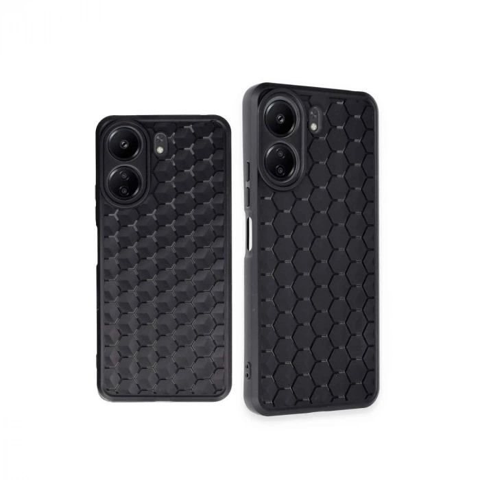 Xiaomi Redmi 13c Kılıf Petek Silikon Kapak - Siyah
