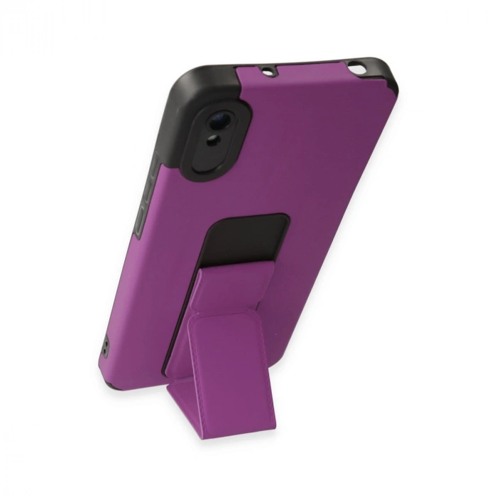 Xiaomi Redmi 9a Kılıf Mega Standlı Silikon - Mor