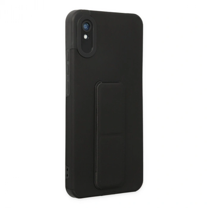 Xiaomi Redmi 9a Kılıf Mega Standlı Silikon - Siyah