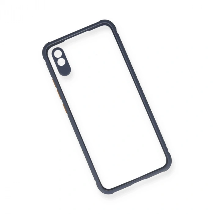 Xiaomi Redmi 9a Kılıf Miami Şeffaf Silikon - Gri