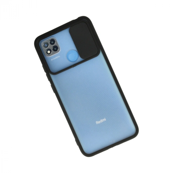 Xiaomi Redmi 9c Kılıf Palm Buzlu Kamera Sürgülü Silikon - Siyah