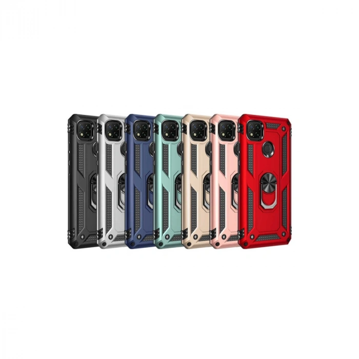 Xiaomi Redmi 9c Kılıf Sofya Yüzüklü Silikon Kapak - Gold