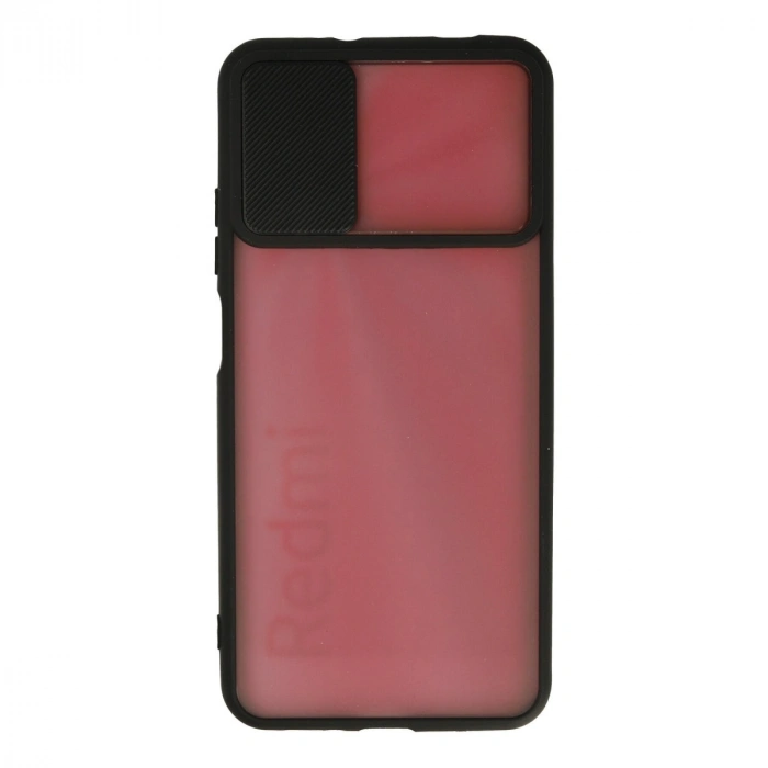 Xiaomi Redmi 9t Kılıf Palm Buzlu Kamera Sürgülü Silikon - Siyah