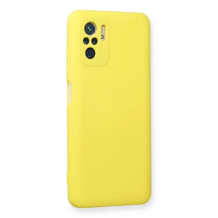 Xiaomi Redmi Note 10 Kılıf Nano İçi Kadife Silikon - Sarı