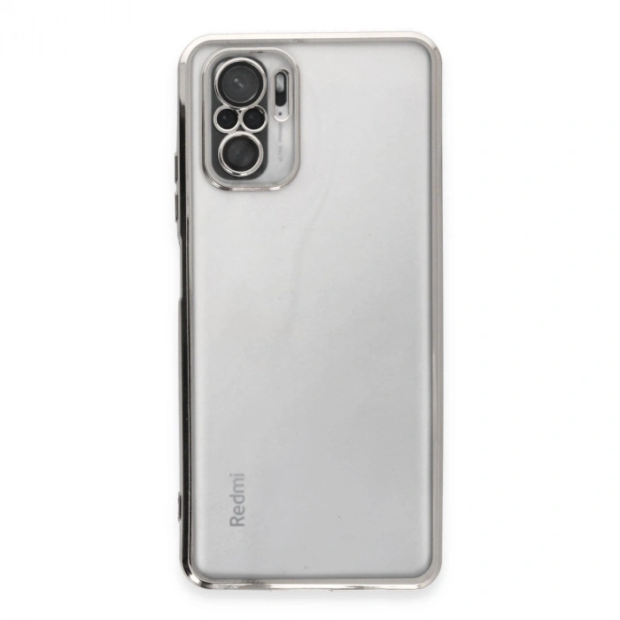 Xiaomi Redmi Note 10 Kılıf Razer Lensli Silikon - Gümüş