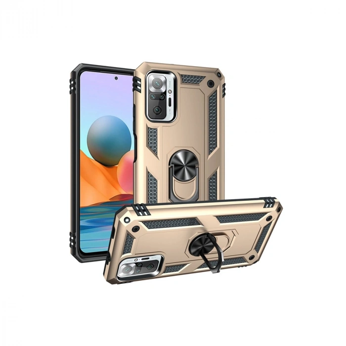 Xiaomi Redmi Note 10 Pro Kılıf Sofya Yüzüklü Silikon Kapak - Gold