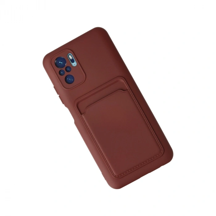 Xiaomi Redmi Note 10s Kılıf Kelvin Kartvizitli Silikon - Bordo
