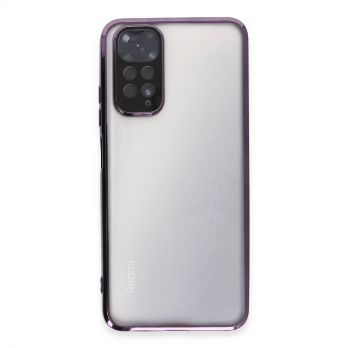 Xiaomi Redmi Note 11 Kılıf Razer Lensli Silikon - Mor