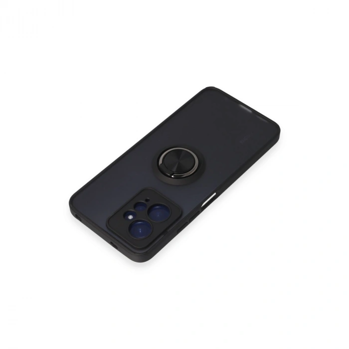 Xiaomi Redmi Note 12 4g Kılıf Montreal Yüzüklü Silikon Kapak - Siyah