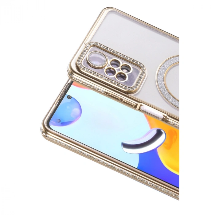 Xiaomi Redmi Note 12 Pro 4g Joke Simli Magneticsafe Kılıf - Gold