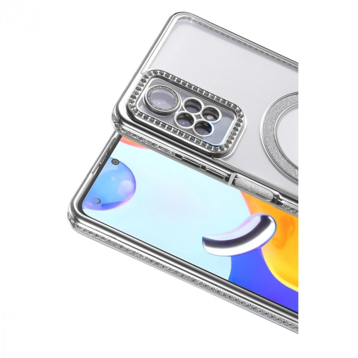 Xiaomi Redmi Note 12 Pro 4g Joke Simli Magneticsafe Kılıf - Gümüş