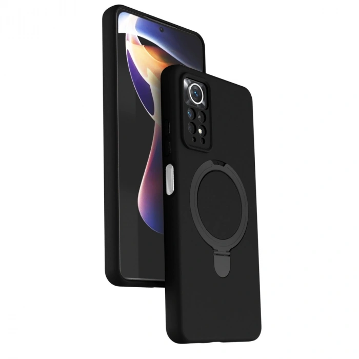 Xiaomi Redmi Note 12 Pro 4G Regal Magsafe Standlı Kapak - Siyah