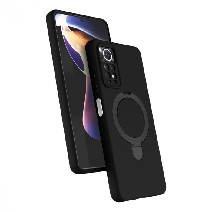 Xiaomi Redmi Note 12 Pro 4G Regal Magsafe Standlı Kapak - Siyah