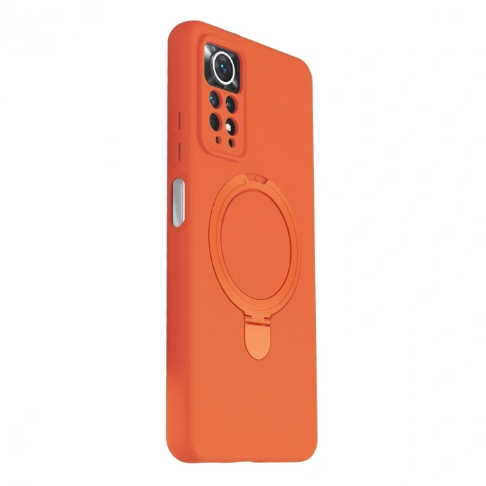 Xiaomi Redmi Note 12 Pro 4G Regal Magsafe Standlı Kapak - Turuncu