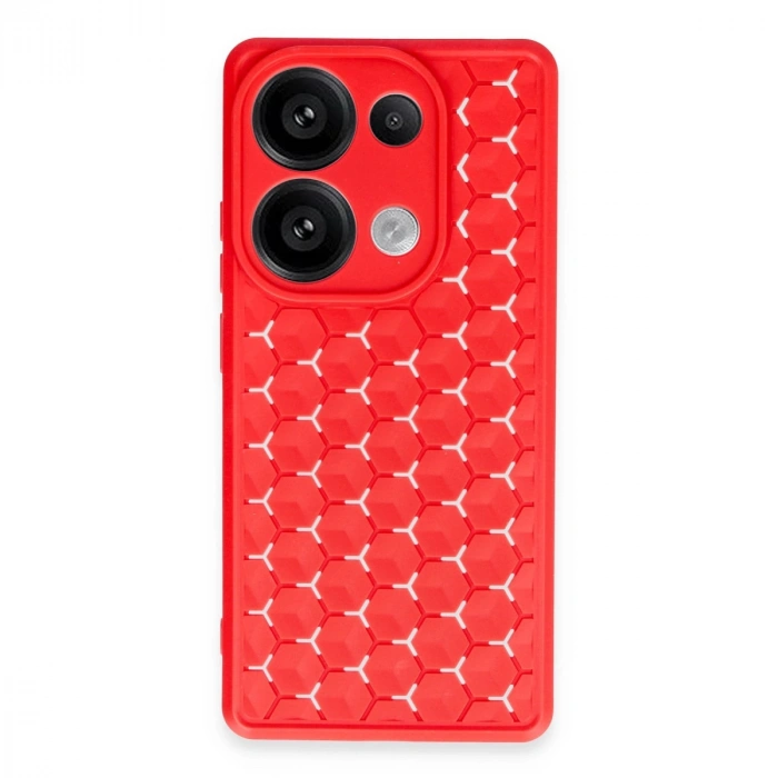 Xiaomi Redmi Note 13 Pro 4g Kılıf Petek Silikon Kapak - Kırmızı