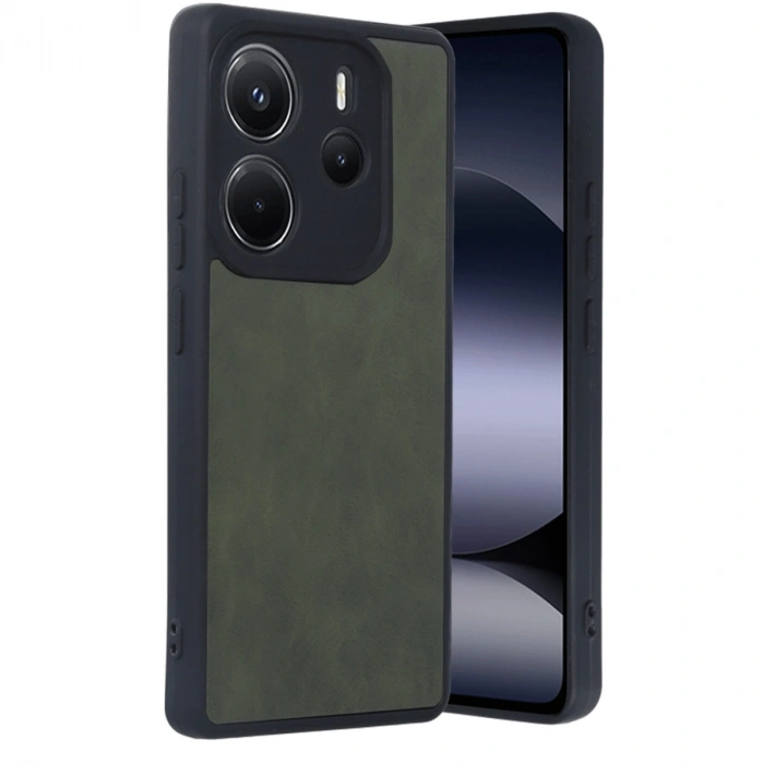 Xiaomi Redmi Note 14 4g Kılıf Aras Deri Kapak - Koyu Yeşil