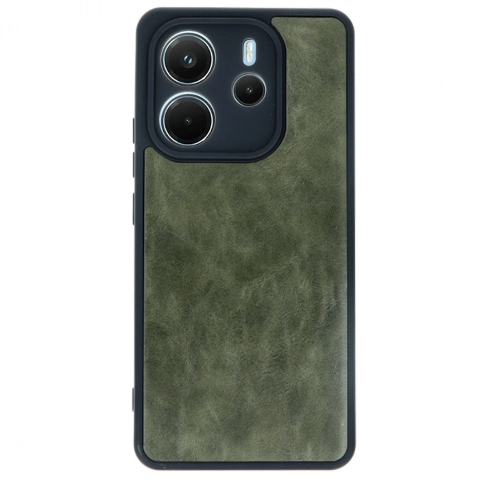 Xiaomi Redmi Note 14 4g Kılıf Aras Deri Kapak - Koyu Yeşil