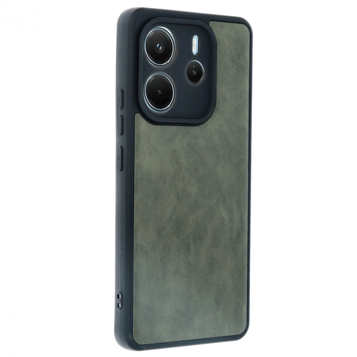 Xiaomi Redmi Note 14 4g Kılıf Aras Deri Kapak - Koyu Yeşil