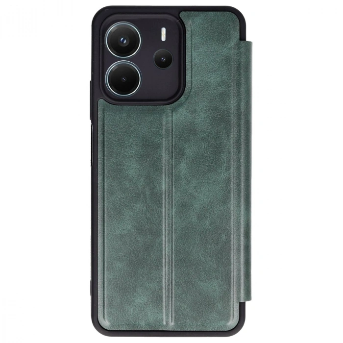 Xiaomi Redmi Note 14 4g Kılıf Flip Cover - Koyu Yeşil