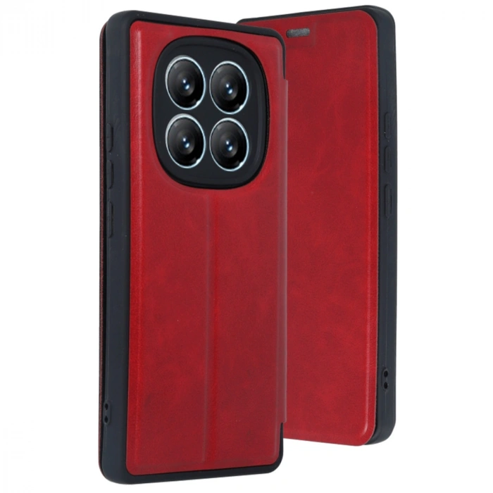 Xiaomi Redmi Note 14 Pro 4g Kılıf Flip Cover - Kırmızı