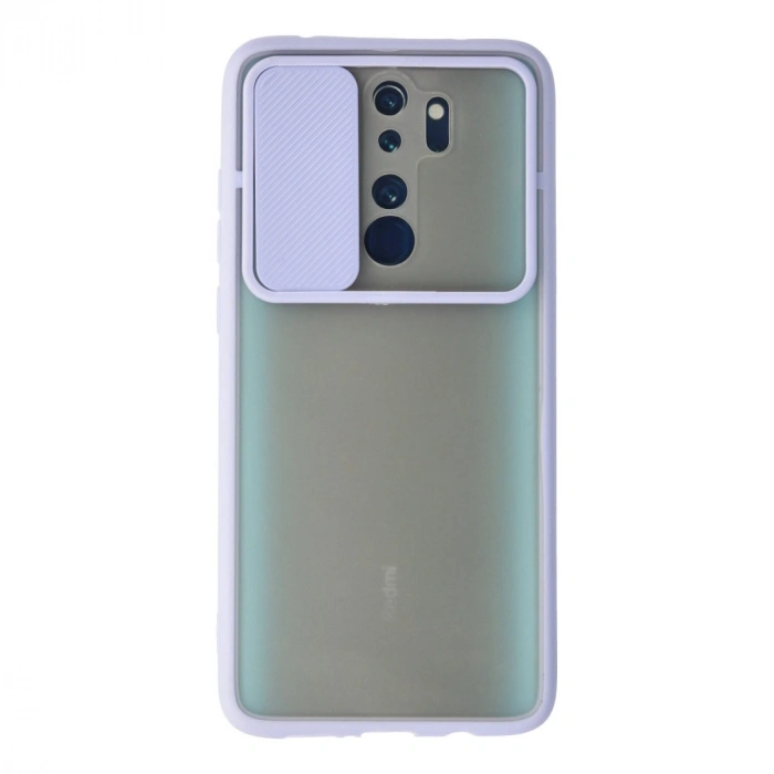 Xiaomi Redmi Note 8 Pro Kılıf Palm Buzlu Kamera Sürgülü Silikon - Lila