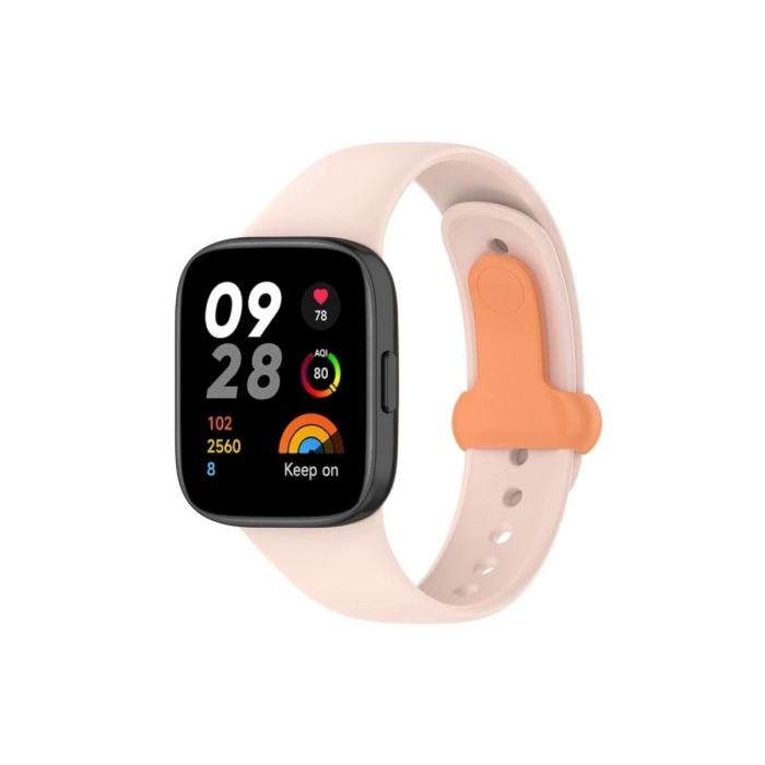 Xiaomi Redmi Watch 3 Origin Silikon Kordon (SAAT DEĞİLDİR) - Pudra