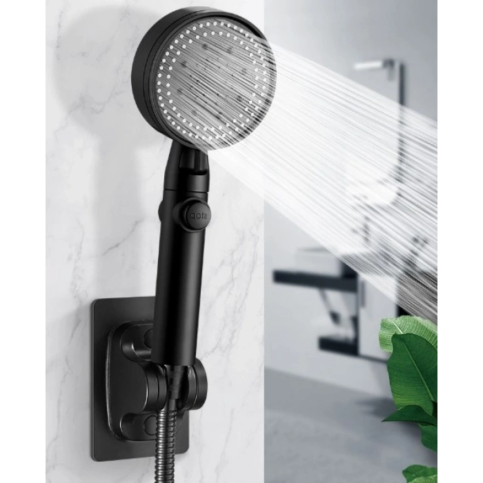 Yapışkanlı Duş Başlığı Tutucu Ayarlı Siyah (5324)