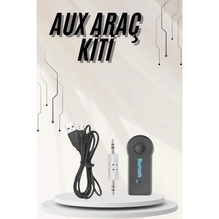 Yeni Nesil Bluetooth Aux Araç Kiti Siyah TV Tablet Telefon Araç Araba