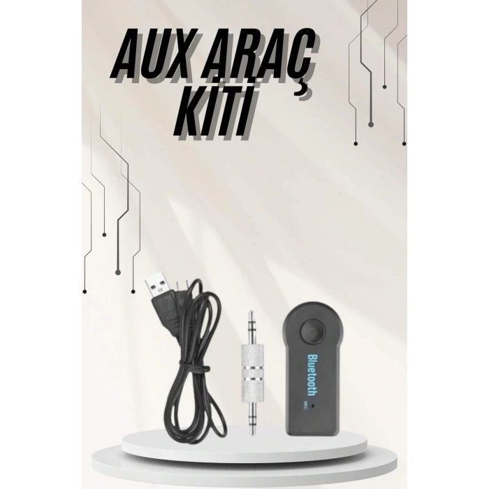Yeni Nesil Bluetooth Aux Araç Kiti Siyah Tv Tablet Telefon Araç Araba