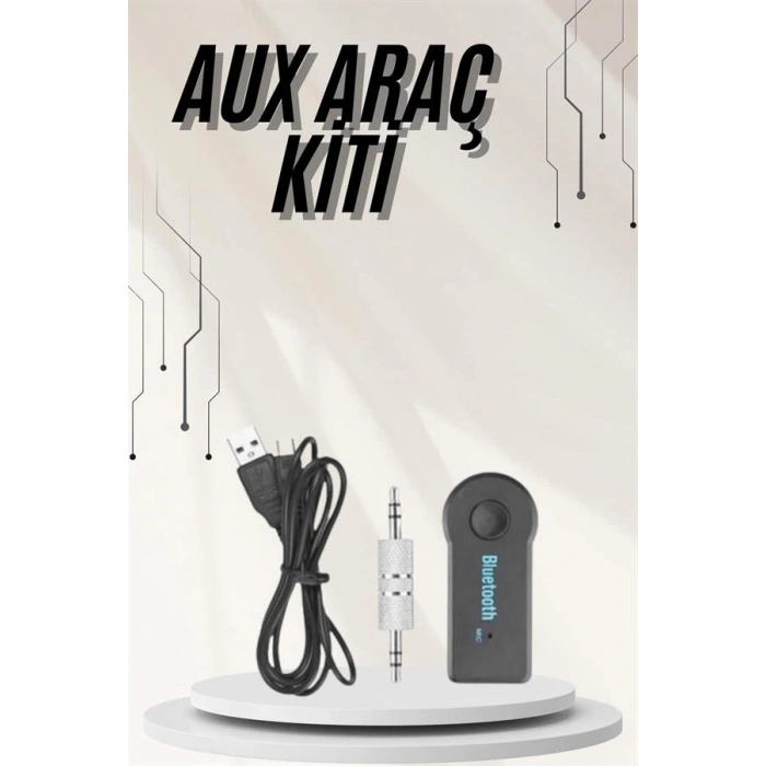 Yeni Nesil Bluetooth Aux Araç Kiti Siyah TV Tablet Telefon Araç Araba