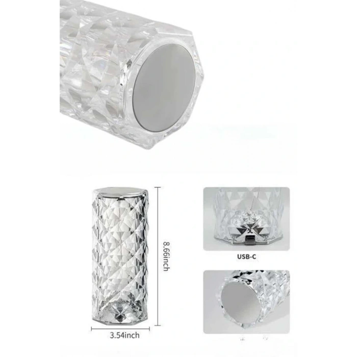 Yeni Nesil Modern Kristal Masa Ve Gece Lambası Dokunmatik Renk Değiştirebilen