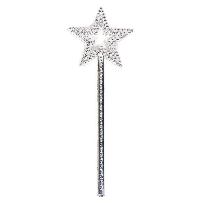 Yıldız Model Peri Asası Melek Asası Prenses Asası Metalize Gümüş Renk (5324)