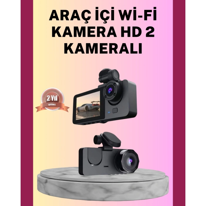 Yol Kayıt Araç Kamerası Hd Dvr 3 Kameralı 2.0in Ekranlı Ön İç Arka