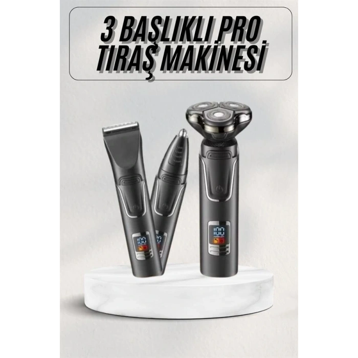 Yüksek Performanslı 3 Başlıklı Profesyonel Şarjlı Islak Ve Kuru Kullanıma Uygun