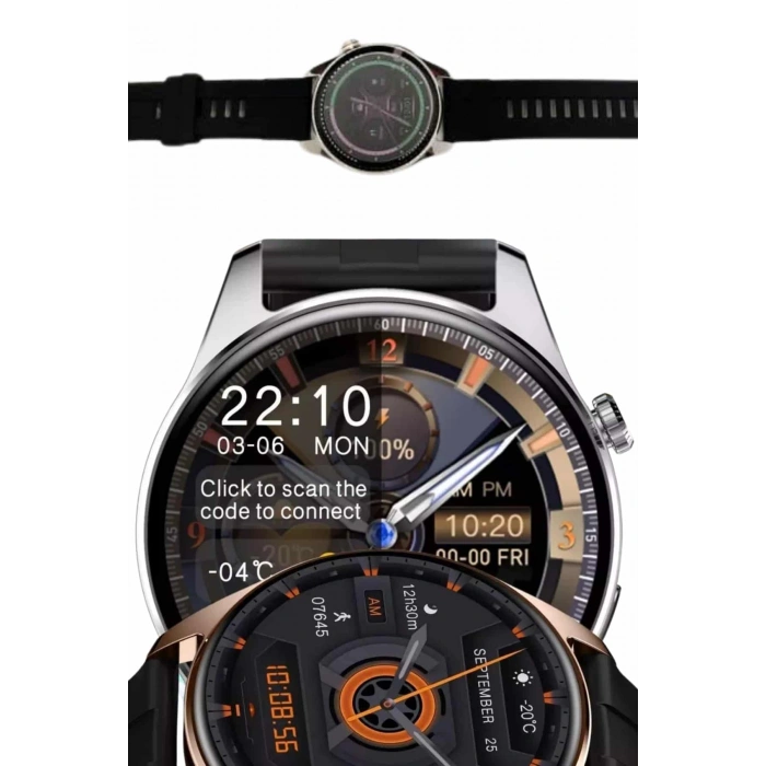 Yuvarlak Kasa 46mm Akıllı Saat Android Ve IOS Uyumlu Uyku ve Sağlık Takibi