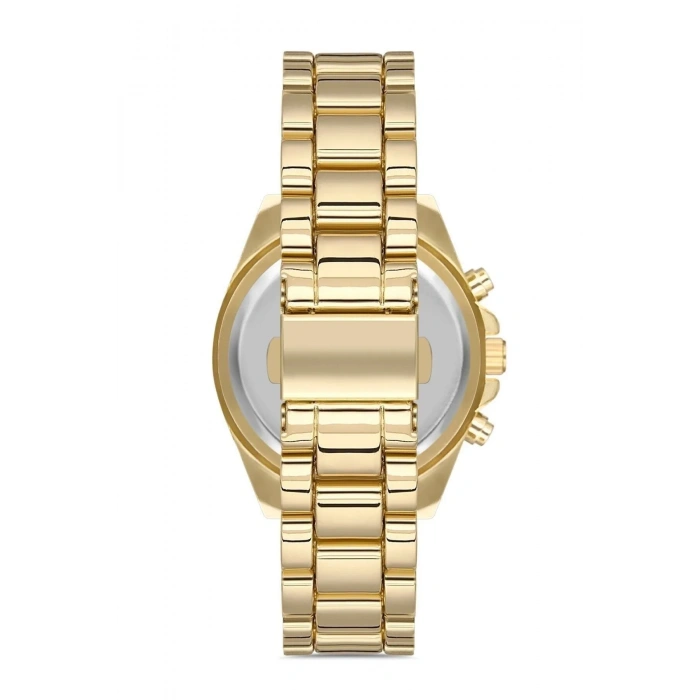 Zarif ve Şık Özel Tasarım Roma Rakam Detaylı  Metal Bayan Kol Saati (gold)