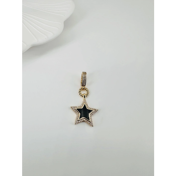 Zirkon Taşlı Pirinç Charmlar - Charm0013