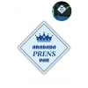 "ARABADA PRENS VAR" Stickerı – 10x10 Cm Araba Camı Uyarı Etiketi