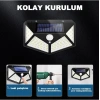 100 Led Dış Mekan Solar Aydınlatma Fotoselli Solar Lamba Hareket Sensörlü