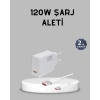 120W Süper Hızlı Şarj Adaptörü – Type-C Kablo Dahil, Yüksek Voltaj Korumalı