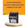 20 Led Güneş Enerjili Hareket Sensörlü Dış Mekan Duvar Lambası