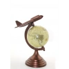 25x15 cm Pirinç Uçak Tasarımlı Dünya Küre